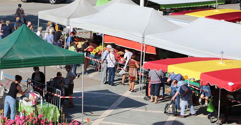 port du masque obligatoire sur les marchés