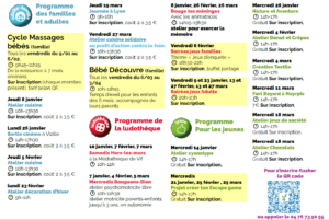 Programme centre social de Vif - janvier-mars 2026