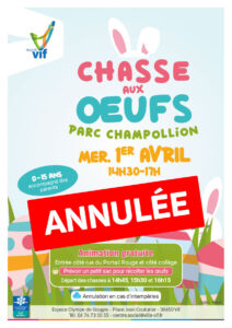 Chasse aux oeufs 2026 annulée