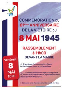 Affiche A3 - commémoration 8 mai 1945 à Vif - 2026