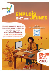 Affiche emplois jeunes automne 2026 à Vif