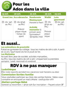 Programme centre social de Vif - octobre 2026